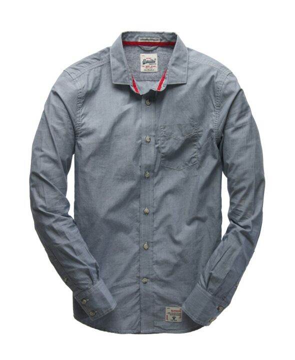 superdry-long-sleeve-laundered-cut-collar-shirt-เสื้อเชิ้ตสำหรับผู้ชาย