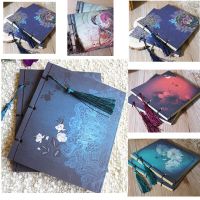 Chinese Style Blue Rose Color Diary Note Book Tassel Stationery Retro Flower Sketchbook Journal Empty Notebook Chinoiserie Note Books Pads