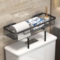 ☬✟❐ Bathroom Above The Toilet Rack Wall mounted Multi-function Punch-free Storage Shelf Shampoo Shower Paper Holder Accessories