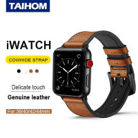 TAIHOM สำหรับ Applle นาฬิกา7 45มม. 44มม. 40มม. 38มม. 42มม. 44มม. Accessorie ของแท้หนัง Smartwatch สร้อยข้อมือ I นาฬิกา Serie 7 4 5 6 Se 41มม.