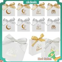 OKDEALS 10pcs DIY Party Supplies Festival Eid Mubarak Packaging Box Gift Bag Ramadan Decoration Candy Box