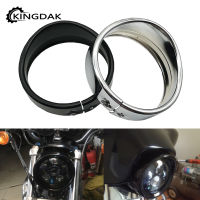 5.75 "กะบังหน้าหมวก Motosikal Menghiasi Cincin Trim Hitam Chrome Sesuai untuk Harley สปอร์ตเตอร์เอ็กซ์แอล883 1200 Dyna Softail FXST FXSTB