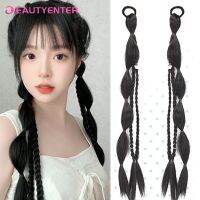 Synthetic Long Boxing Braids HairPicecs Clip-on Hair Extensions for Women Braided Hairstyle Natural Hair Colors Ponytails Wig  Hair Extensions  Pads