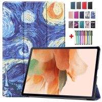 Tablet For Samsung Galaxy Tab S7 FE Case 12.4 SM-T730 Tri-Folding Smart Shell For Samsung Tab S7 Plus Cover Tab S8 Case S7 11 Cases Covers
