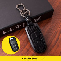 Carbon Fiber Car Remote Key Case Cover For Fiat Dodge Charger Dart Challenger Durango Jeep Chrysler 300C Grand Cherokee Compass