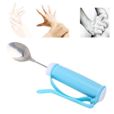 Elderly Auxiliary Tableware Disabled Eating Aids Flexible Anti-Slip Stainless Steel Eating Aids Spoon Tool Ear Clean Tool