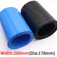 ☜ 280mm Width 18650 Lithium Battery Film Wrap PVC Heat Shrink Tube Sheath Cover Insulated Cable Sleeve Pack Protection Blue Black