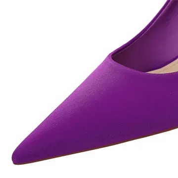 Purple wedding clearance shoes low heel