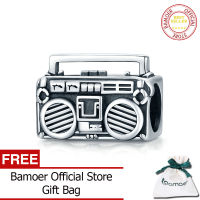 BAMOER 925เงินสเตอร์ลิงวิทยุย้อนยุคจี้เครื่องรางสำหรับสร้อยข้อมือเดิม DIY เครื่องประดับแฟชั่นสตรี SCC1873