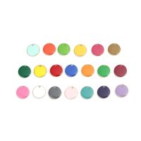 【YF】۞℗  16mm Round Enamelled Charms Enamel Sided Gold Color Jewelry Making Accessories 10 PCs