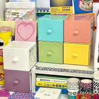 [COD] ins desktop storage box macaron square free combination building bedroom girl