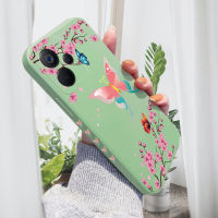 เคส PMP สำหรับ Realme 9 9i Realme 9 Pro 9 Pro 9 Pro + 5G 9i Realme 5G เคสโทรศัพท์ผีเสื้อสีสันสดใสลายดอกพีชปลอกซิลิโคนขอบสี่เหลี่ยมเคสคลุมทั้งหมดปกป้องกล้อง