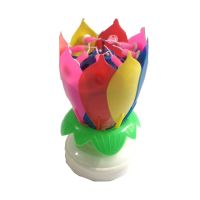 【✴COD✴】 TUWG MALL สีสันหมุน Happy Birthday Lotus ดอกไม้เทียนดนตรีงานแต่งงานเค้กปาร์ตี้ตกแต่งเทียนสร้างสรรค์วันเกิดสำหรับเด็ก