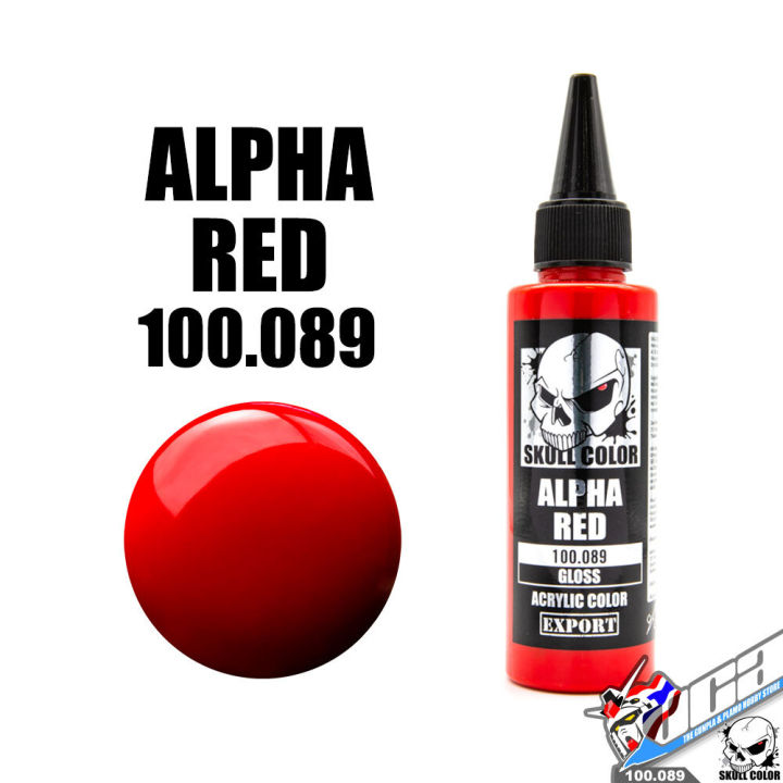 SKULL COLOR 100.089 ALPHA RED ACRYLIC COLOR 60ML GLOSS สีอะครีลิกสำหรับพลาสติก โมเดล VCA GUNDAM