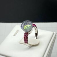 925 Sterling Silver Ring Classic Natural Crystal Candy Sweety Rings Mosaic Red Zircon for Women  Gold Ring Size 6789