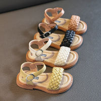 Kids Summer Student Flats Little Girls Fashion Beach Sandals Princess Dress Party Weave Soft Sole School Girl Roman Shoes G021942023