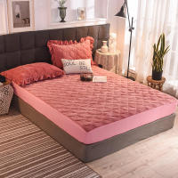 Plush Bedding Fitted Sheet Velvet King Queen Soft Thicken Non-Slip Deep Pocket Bed Set Sheet Protective Cover for Bed Mattress