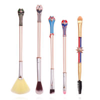 Stock 5pcs League Hero Creative Design Justice Woman Metal Makeup Brush Set Eyeshadow Brush Blush Brush Gift