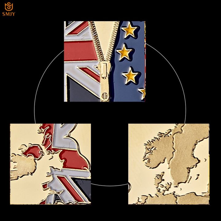 คอลเลกชันเหรียญที่ระลึกจำลองสีชุบทองอิสระพร้อมแคปซูลป้องกันการโหวตแห่งชาติ-brexit-23-2016สหราชอาณาจักรยอดนิยม