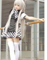 Cosplay suit sneak! Naiyazi-Naiyazi costume 1st generation-black and white checkered servant Halloween