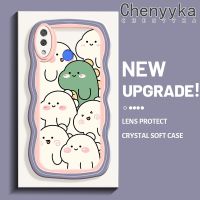 Chenyyka สำหรับ Huawei Nova 3i Nova 3การ์ตูนน่ารักไดโนเสาร์รูปแบบใหม่สี Macaron Wave ขอบนุ่มกันกระแทกแบบใสเคสมือถือ Creative โปร่งใสลายกล้องถ่ายรูปปลอกซิลิกาเจลป้องกัน