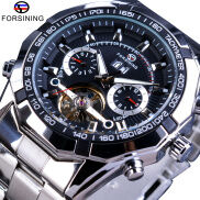 Forsining Đồng Hồ Nam Thời Trang Thiết Kế Tourbillon Bằng Thép Không Gỉ