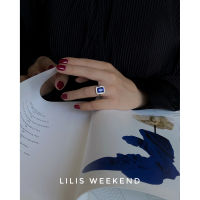 Hot selling products ? Lilis Weekend [Klein Blue Series] Exclusive Handmade Custom Dark Blue Zircon Opening Ring Sterling Silver