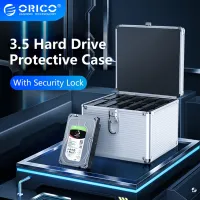 Orico Aluminum 5/10 3.5-inch Hard Drive Protection security Box with Locking Storage 10pcs 3.5" HDD Case for Workstation（BSC35）