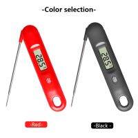 Digital Cooking Thermometer Meat Beef Fish Foldable Temperature Meter Barbeque Grilling Roasting Home Supplies Black