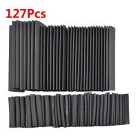 ☄✣ 127Pcs Black Weatherproof Heat Shrink Sleeving Tubing Tube Assortment Kit Electrical Connection Electrical Wire Wrap Cable