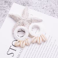 【YD】 1Pair/2pcs Original New Fashion Boho Beach Crochet Earrings Large Tassel Dangle Drop