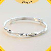 CHONGXI 57mm ครับ สร้อยข้อมือเงินแท้ เสน่ห์เสน่ห์ กำไลข้อมือกำไล สายรัดข้อมือสตรี สง่างามเรียบหรู โลหะสำหรับตกแต่ง ห่วงโซ่ข้อมือ คนรักการรัก