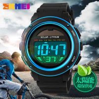 【July hot】 beauty watch mens solar outdoor sports waterproof personality female student multi-functional light energy electronic