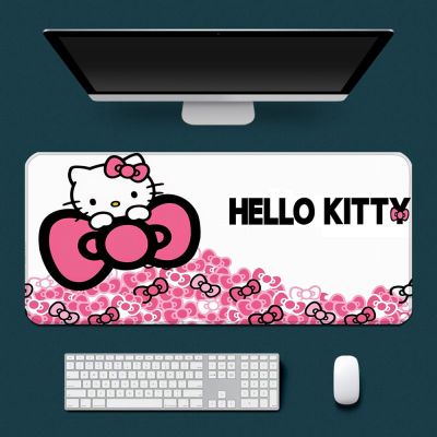 Cute Kawaii Hello Kitty Mousepad HD Printing Computer Gamers Locking Edge Non-slip Mouse Pad XXL90x40cm Keyboard PC Desk Pad