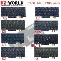 US RU KR ARA LT HB IL KZ GK คีย์บอร์ดเรืองแสงสำหรับ Thinkpad T470 T480 A475 A485แล็ปท็อปรัสเซียเกาหลีอาหรับฮิบรูอิสราเอล