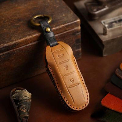 Car Key Case Cover Leather Keychain Accessories for Dongfeng Fengon Ix5 Glory 580 Ix7 Sf5 Holder Keyring Pouch Fob Protector