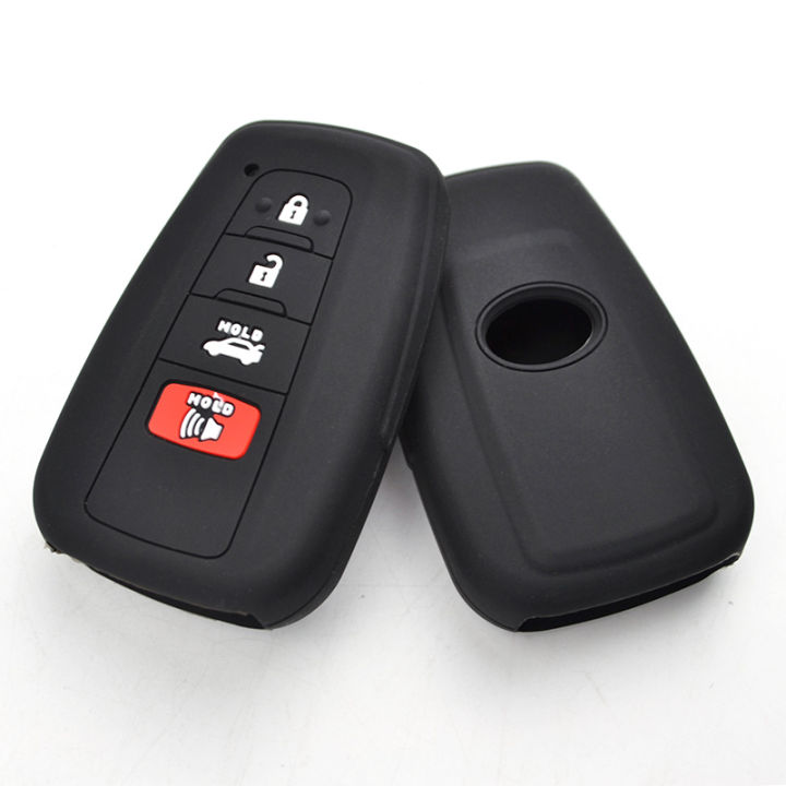 ซิลิโคนที่สำคัญที่ครอบคลุมกรณีสำหรับโตโยต้า-rav4-camry-prius-2017-2018-keyless-fob-เชลล์ผิวพวงกุญแจผู้ถือพวงกุญแจป้องกัน