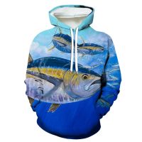 Creativity Men Casual 3D Sea Fish Graphic Hoodies Comfortable Fishing Hooded Sweatshirts Women Pullovers Hoodie Clothing Coat