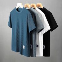 ❖ ✦MOLLGE✦ M-5XL Summer Waffle Shirt Korean Style Fashion Versatile Short Sleeve T Shirt Men Top Oversize Seluar Panjang Lelaki