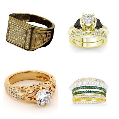 แหวนแต่งงานเซอร์คอนสีขาวเครื่องประดับแหวนเพชรขอบกว้างดีไซน์แฟชั่นแบบยุโรปและทำจากทองเหลืองเซอร์คอน