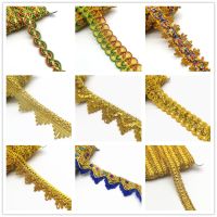 2 yards Gold Color Silver Color Lace Ribbon Trims For Stage Performance Party Cosplay Wedding Clothes DIY Accessories Pipe Fittings Accessories