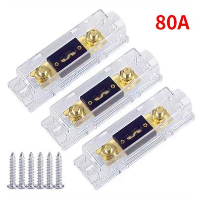 3Pcs ANL Fuse Holders Electrical Protection ANL Fuse Fusible Link with Fuse 80A Fuses AMP