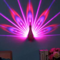 Household Creativity Peacock Projection lamp Decorative Lights USB Colorful Remote Night Light 3 colors Night Lights