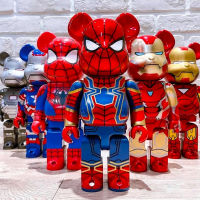 Bearbrick Cooper 400 Bear Beruang Ganas Kosong ung Besi Asas Lelaki Blok Banan Bear Labah-Labah-Lelaki Pasang Koleksi Main rumah Alat Letak Log