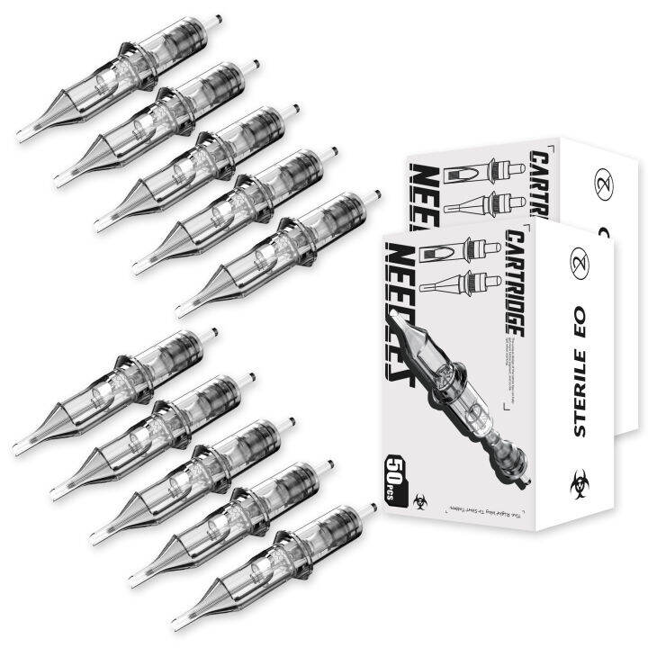 Wormhole 50Pcs Tattoo Cartridge Needles Mixed With Soft Memne Tattoo