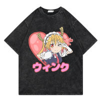 Miss Kobayashi S Dragon Maid เสื้อยืดอะนิเมะมังงะแฟชั่นล้าง T เสื้อ Streetwear ฤดูร้อนแขนสั้นขนาดใหญ่ T เสื้อคุณภาพสูงเสื้อยืด