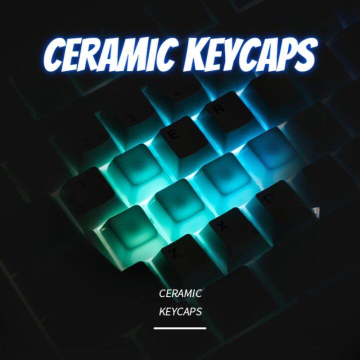 Original Ceramic Keycaps Smooth Glaze Evenly Translucent Key Caps for