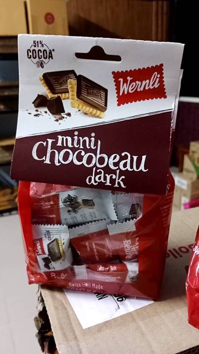 Wernli Mini Chocobeau Dark Chocolate 1ห่อ มี 24 ชิ้น  น้ำหนัก 150 กรัม BBF.03/02/24ผลิตในประเทศสวิสเซอร์แลนด์