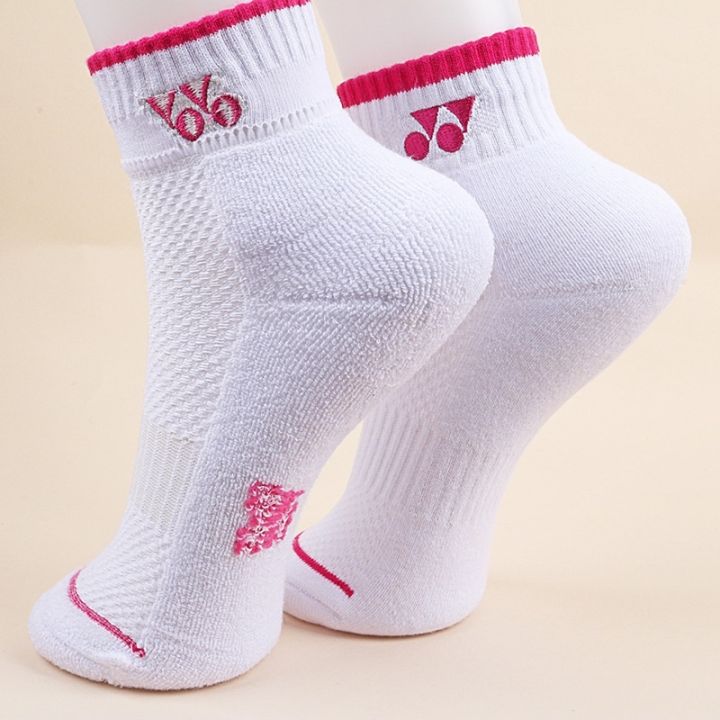 ถุงเท้ากีฬา-ถุงเท้าyonex-thick-towel-bottom-badminton-socks-mens-outdoor-running-sweating-odor-proof-y-sports-socks-womens-mid-barrel
