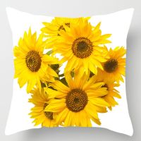 hot sale beauty sunflowers high quality thick square pillow cases cover sofa pillow covers size 45cm by 45cm